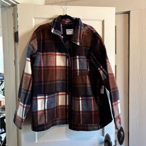 NWT Old Navy Men’s Plaid Wool-Blend Coat